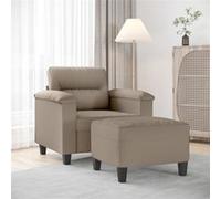 Fauteuil avec repose pied Taupe 60 cm Tissu microfibre Taupe G