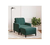 vidaXL Fauteuil 60 cm Velours - Vert foncé