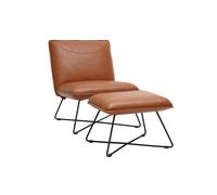 Fauteuil avec repose pied vintage marron PHILO