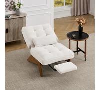 Fauteuil avec repose-pieds 73x127x90 cm - Fauteuils de repos - Beige