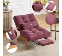 Fauteuil avec repose-pieds 73x127x90 cm - Fauteuils de repos - Rouge vin