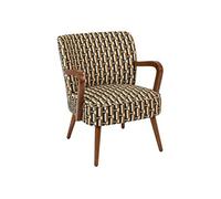 - Fauteuil avec tissu jacquard CHIARA - Noir et beige - Chiara