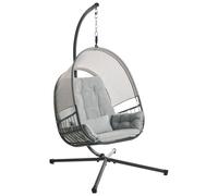 Fauteuil Balancoire Suspendu Moderne Boho avec Support Chaîne en Métal et Coussi