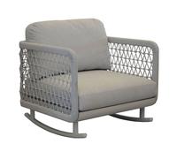 Fauteuil bas de jardin à bascule aluminium résine tressée - Club
