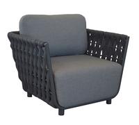 Fauteuil bas de jardin aluminium et résine tressée - Hug