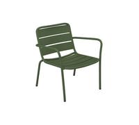 Vente-unique - Fauteuil Bas de Jardin empilable en métal - Kaki - MIRMANDE de MYLIA