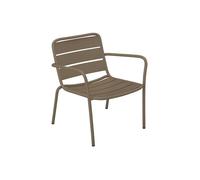 Vente-unique - Fauteuil Bas de Jardin empilable en métal - Taupe - MIRMANDE de MYLIA