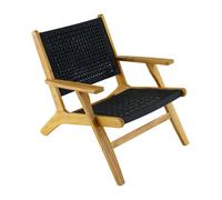 Fauteuil bas de jardin relax Acacia et résine tressée - Dahlia