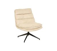 Atmosphera – Fauteuil pivotant Harper côtelé en tissu beige L74,5×l64×H87 cm