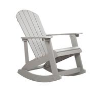 BELIANI Jardin Fauteuil à bascule Gris clair Bois synthétique Accoudoirs larges Muskoka Style Adirondack Terrasse Extérieur