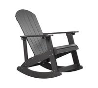 BELIANI Fauteuil à bascule de jardin gris foncé en plastique imitation bois résistant aux intempéries extérieur style moderne