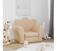 vidaXL Canapé-lit pour Enfants 357055 Crème Peluche Douce