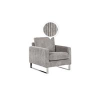 Fauteuil - BELIANI - VIND - Velours côtelé - Gris - Vintage