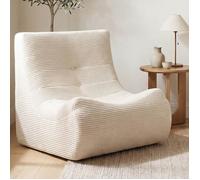 Fauteuil BILLY en velours côtelé beige