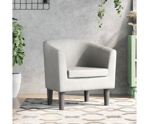Fauteuil blanc en similicuir résistant, dimensions 70 x 56 x 68 cm, avec une structure en bois de pin et un rembourrage épais, idéal pour le salon, la chambre, le bureau ou la chambre d'amis