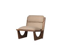 Fauteuil bouclette et bois d'acacia naturel Opulent
