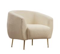 Fauteuil bouclettes rond crème GARCIA