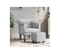 vidaXL Fauteuil cabriolet avec repose-pied argenté similicuir Argent G