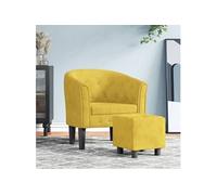 vidaXL Fauteuil avec repose-pied jaune velours