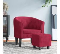 Fauteuil Cabriolet avec Repose-pied Chaise Siège Salon Gris Clair Velours vidaXL