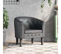 Fauteuil Cabriolet avec Repose-pied Chaise Siège Salon Noir Similicuir vidaXL
