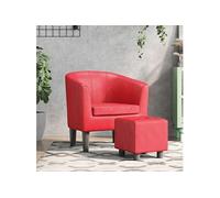 vidaXL Fauteuil cabriolet avec repose-pied similicuir Rouge