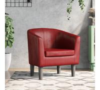 Fauteuil Cabriolet avec Repose-pied Siège Chaise Bureau Rouge Similicuir vidaXL