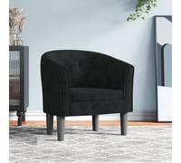 Fauteuil Cabriolet en Velours Noir pour Salon et Chambre, Design Moderne | Velours doux, cadre bois robuste, rembourrage généreux, capacité 110 kg, usage polyvalent