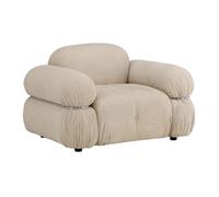 Fauteuil Capitonné Design "Mika" 120cm Beige