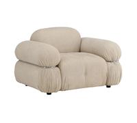 Fauteuil Capitonné Design Mika 120cm Beige