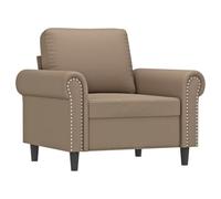 Fauteuil Cappuccino 60 cm Similicuir Cadre Métal | Similicuir résistant aux taches, cadre métal stable, assise rembourrée, 110 kg par siège, design moderne