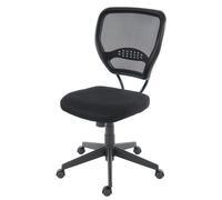 Fauteuil/chaise de bureau Seattle, charge 150kg, tissu noir, sans accoudoirs
