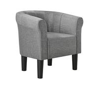 Fauteuil Chaise Siège Tissu Polyester Plastique Gris 70 x 70 x 58 cm