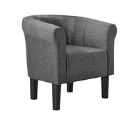 Fauteuil Chaise Siège Tissu Polyester Plastique Gris Foncé 70 x 70 x 58 cm