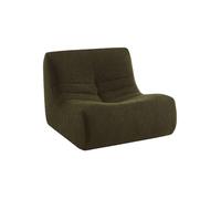 swe auteuil chauffeuse en Bouclette texturée Kaki foncé Style Contemporain 1 Place