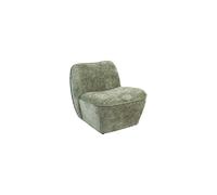 Fauteuil chauffeuse en tissu chenille de couleur verte - Longueur 81 x Profondeur 73 x Hauteur 71 cm