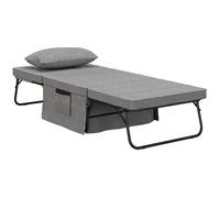 HOMCOM Fauteuil chauffeuse lit convertible dossier inclinable 5 positions 1 place - tissu gris