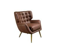 Fauteuil Chester cuir marron foncé 5165, 85 x 84 x 85 cm -