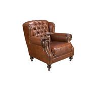 Fauteuil Chester en cuir marron cognac 5156, 93 x 99 x 90 cm -