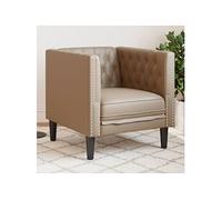 vidaXL Fauteuil Chesterfield cappuccino similicuir372657 Marron G