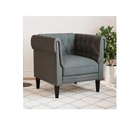 vidaXL Fauteuil Chesterfield gris foncé tissu Gris foncé G