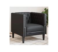 vidaXL Fauteuil Chesterfield en similicuir Noir