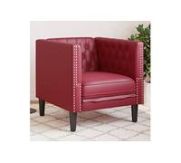 Fauteuil Chesterfield rouge bordeaux similicuir