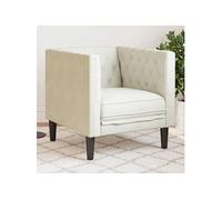 Fauteuil Chesterfield-stijl fluweel crÃmekleurig372680