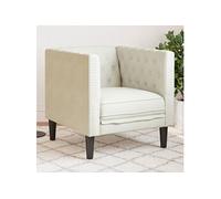 Fauteuil Chesterfield-stijl fluweel crÃmekleurig372680