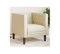 Fauteuil Chesterfield-stijl kunstleer crÃmekleurig372653