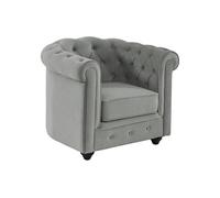 Fauteuil CHESTERFIELD - Velours gris clair