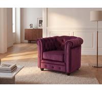 Fauteuil CHESTERFIELD - Velours pourpre