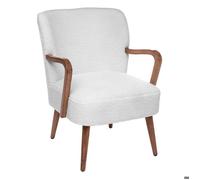 Fauteuil ""Chiara"" bouclette blanc - Atmosphera Créateur d'intérieur