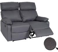 Fauteuil cinéma 2 places HWC-L93, Fauteuil relax Canapé TV, accoudoir Fonction couchage Nosagfederung Tissu/textile gris foncé